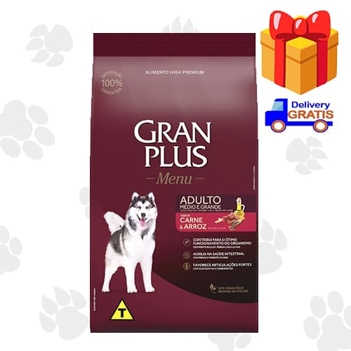 Gran Plus Perro Adulto Raza Mediana y Grande Carne y Arroz 15kg